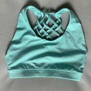 Steve Madden Teal Green Sports Bra Women’s XS Strappy Back Activewear Quick Dry
